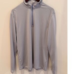 Maelreg Mens Performance Pullover Quarter Zip Light Gray Size Large L 1007